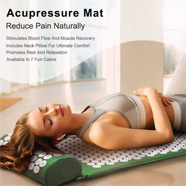 Aches Relief 100% Cotton Lotus Flower Acupressure Mat For Fibromyalgia Custom Logo