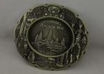 Holiday Antique Brass Souvenir Badges 3D Zinc Alloy Material 5.0 Inch