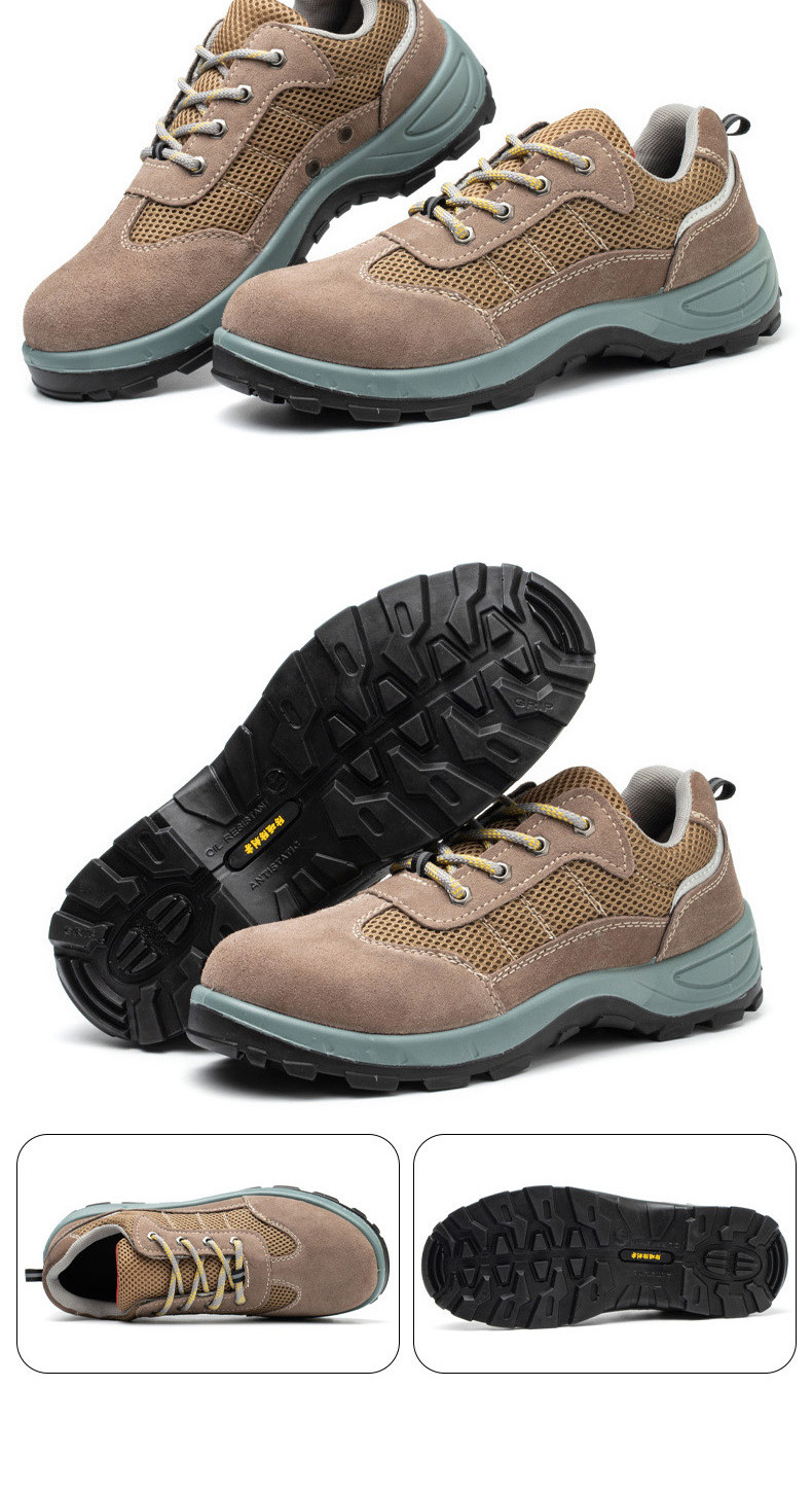 Microfiber Pu Injection Kevlar Industrial Safety Shoes Steel Toe Anti Smashing Work