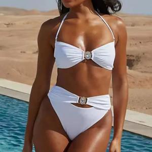 Wholesale Colorful Eco Friendly Bikini Swimsuit Soft Recyclable Halter Strapless Swimwear from china suppliers