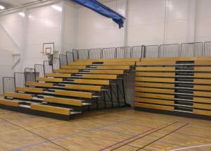 Wholesale Wooden Retractable Indoor Bleachers Polymer Bench With Guardrail System from china suppliers