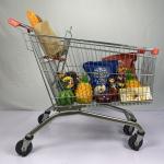 European Type 210L Large Shopping Cart Warehouse Q195 Steel Shopping Trolley
