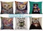 Wholesale Custom Fashion Chinese Style Lucky Cat Digital Printing Linen Throw
