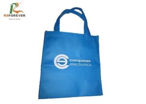 Wholesale Non Woven Printed Shopping Bags Blue Recyclable Tote Style Silk Screen Printing from china suppliers