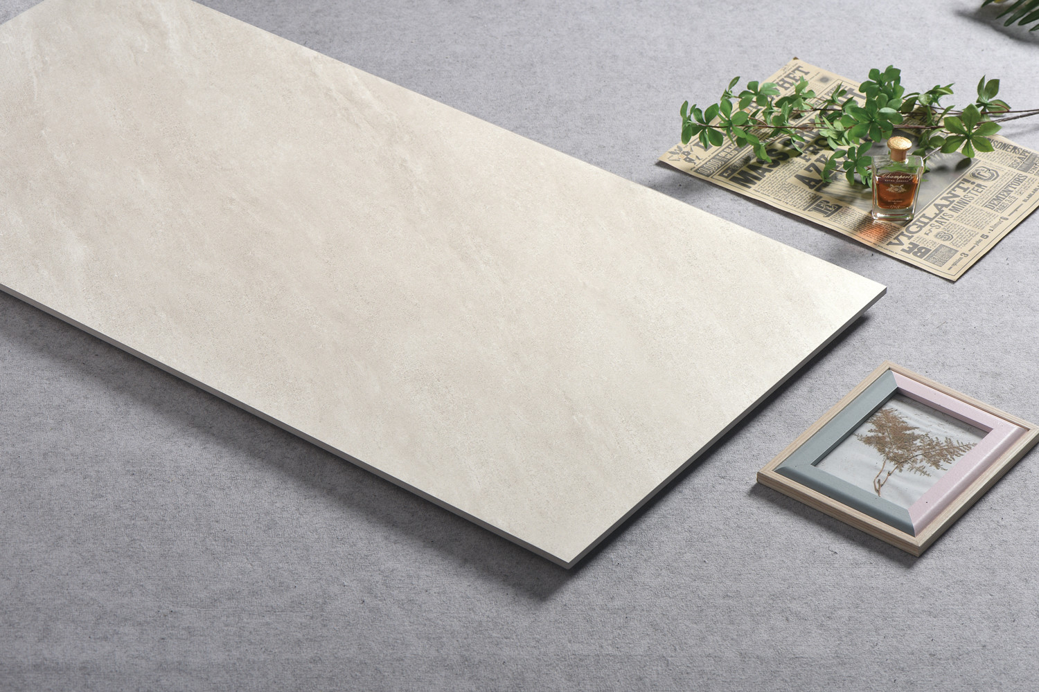Beige Soft Glazed Vintage 48"X24" Porcelain Wall Tiles For Living Room And Dining Room