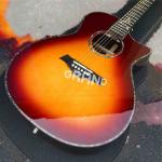 Real abalone sunburst 916 classic acoustic guitar,Solid Spruce top,Ebony