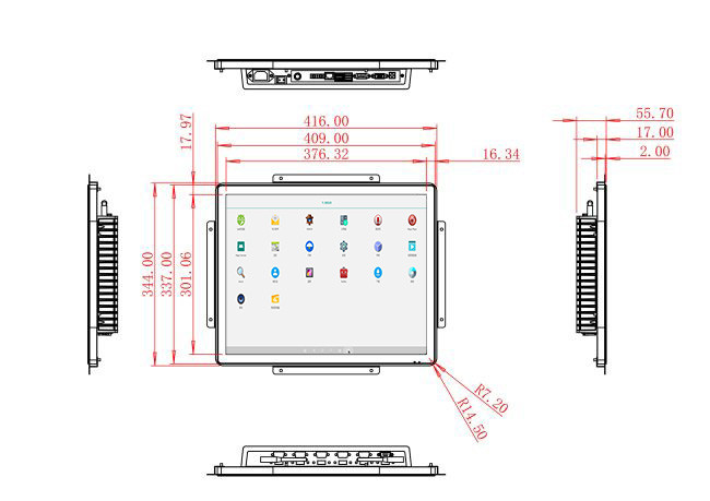 19-Inch Android Touch Screen for Transportation Hubs and Access Control Panels