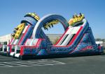 Backyard Obstacle Course Bounce House PVC Blue Largest Inflatable Obstacle
