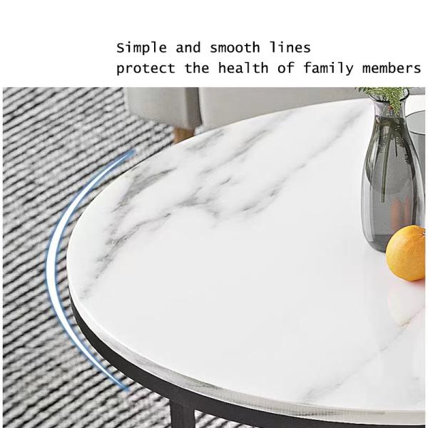 Multipurpose Coffee Cafe Tables , Round Marble Nesting Tables