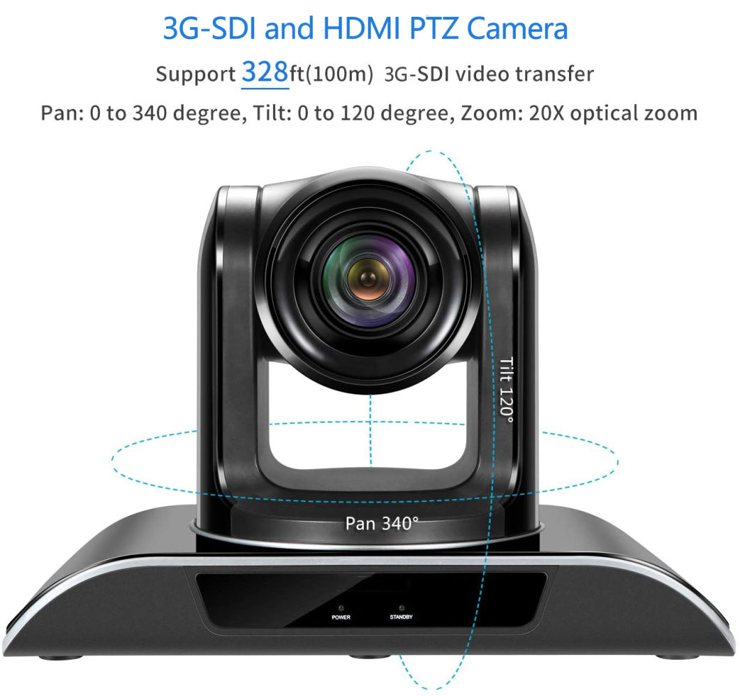 Tongveo 20X-SDI Optical Zoom USB Video Conference Camera Full HD 1080P HDMI 3G-SDI PTZ Conferencing Camera for Business Meetings (20X Zoom TEVO-VHD20N)