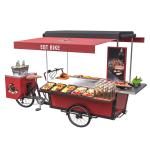 Stainless Grilled Food 50km/H BBQ Tricycle Hot Dog Cart