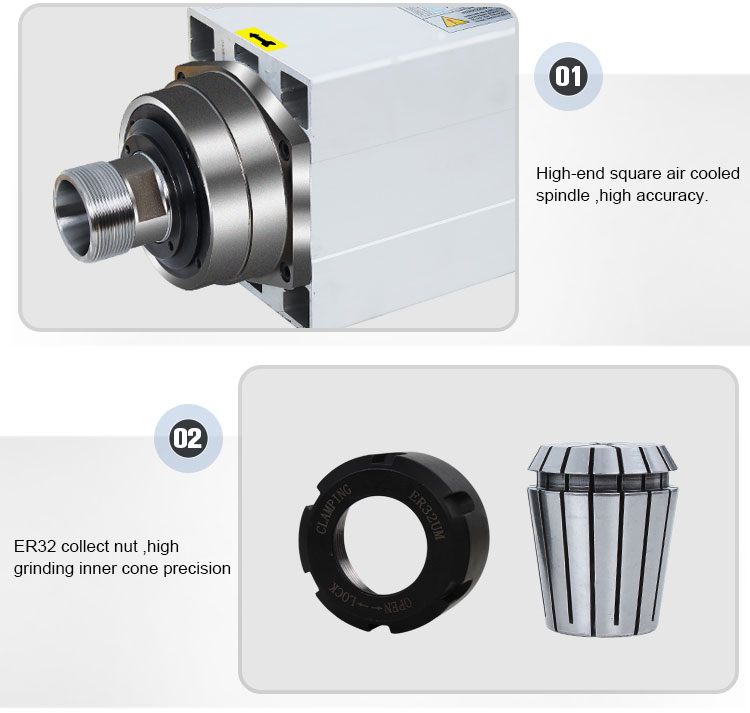 6kw 18000rpm Air Cooling Spindle Motor for Woodworking Engraving and Milling Powerful