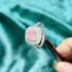 IGI Certified Lab Diamond Jewelry Cushion Cut Pink Diamond Ring 1ct