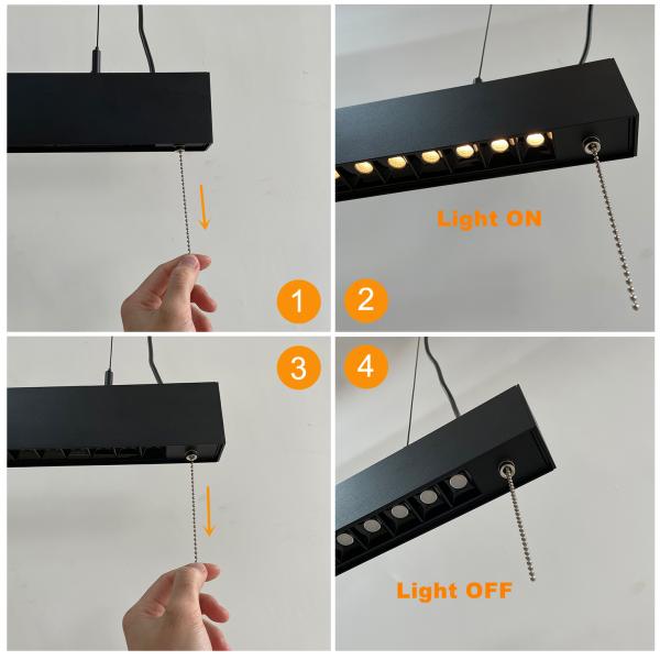 OFF ON Connectable 6063 Aluminum Smart Sensor LED Linear Light IP30