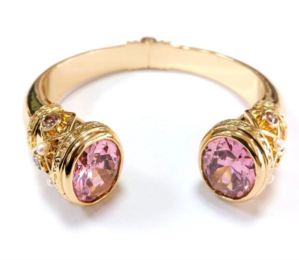 Plating Brass Bangle Bracelets Cuff Jewelry Garnet Stones Silver Jewelry Glitter