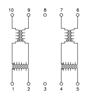 Dual 10 Pin SMT BMS HM2100NL 4.3KV Ethernet Isolation Transformer