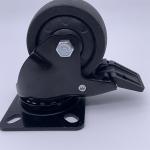 Black Nylon PA Swivel Brake Casters for Electric Transport Cart 3 inch