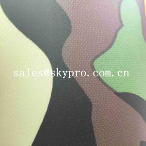 China Thin 0.5mm Thick PVC Coated Fabric Plastic Sheet Camouflage 210T Polyester Printed Fabrics on sale