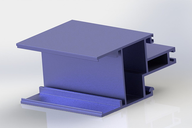 C60 Series Aluminum Curtain Wall Profile Half Hidden Frame Purple Coated