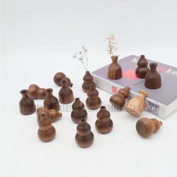 Natural Wooden Gourd Shape Gourd Ornament for DIY Crafts Home Office Desktop
