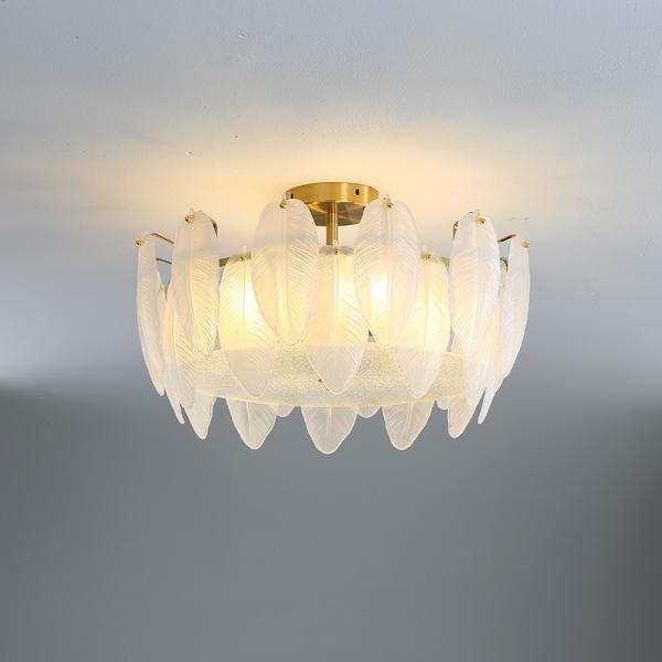 Light Luxury Ceiling Lamp Post Modern Minimalist Bedroom Lamp Creative leaf