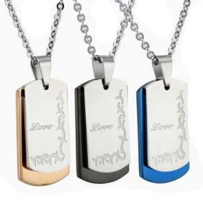 Wholesale New Fashion Tagor Jewelry 316L Stainless Steel couple Pendant Necklace TYGN257 from china suppliers