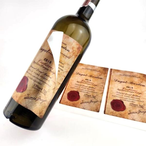 Custom Red Wine Bottle Label Waterproof Adhesive Private Logo Brand Product