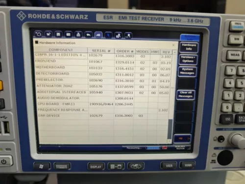 Fast R&S®ESR3 EMI Test Receiver 9 KHz To 3.6 GHz