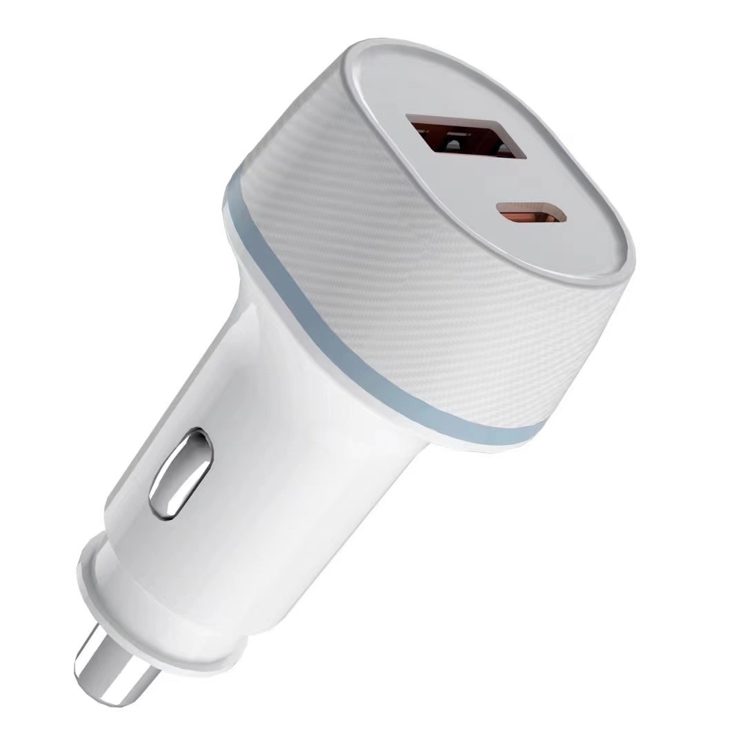 Aluminum Alloy Type C USB Car Charger PD 45W Dual QC 3.0 Car Charger