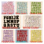 Pink Gold Border Iron On Adhesive Repair Alphabet Sewing Appliques with 3D Twill