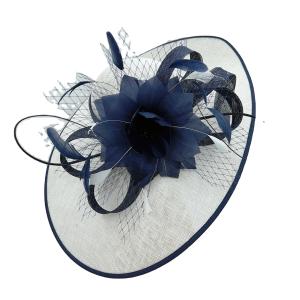 Wholesale Effortlessly Elegant Dyed Sinamay Feather Fascinator Delivered by EMS from china suppliers