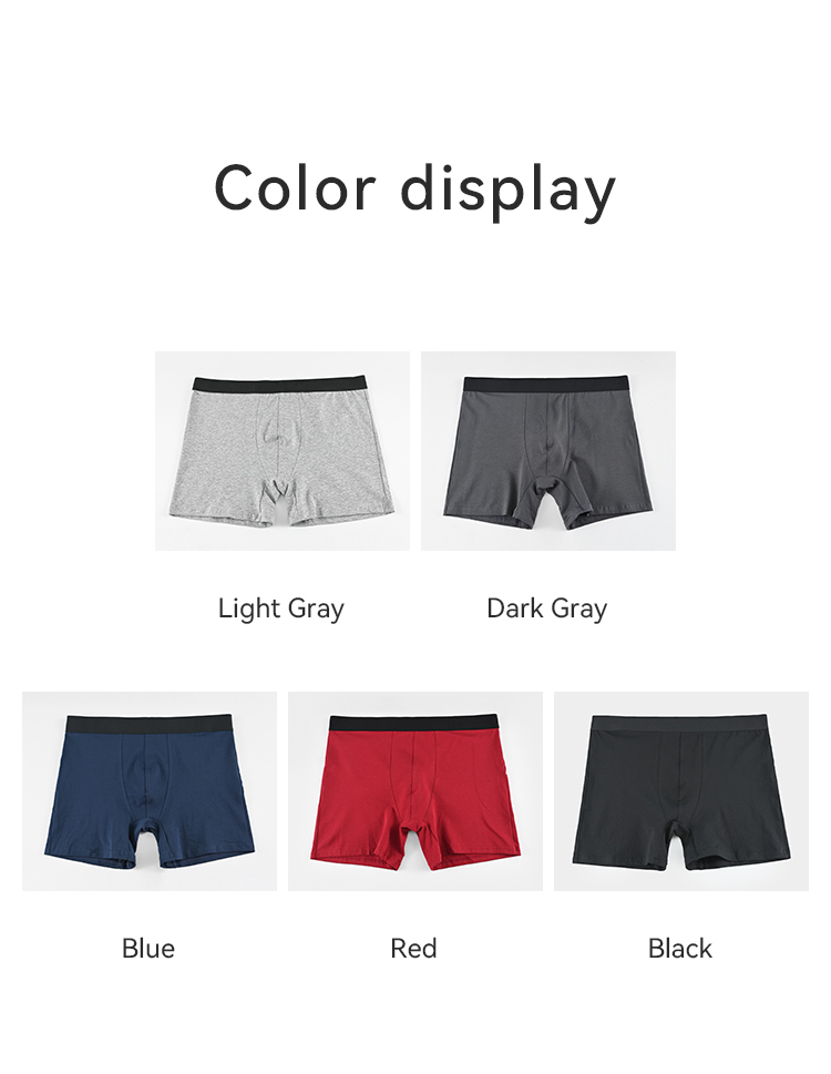 Custom Logo Cotton Men Underwear Plus Size Breathable Boxer Briefs