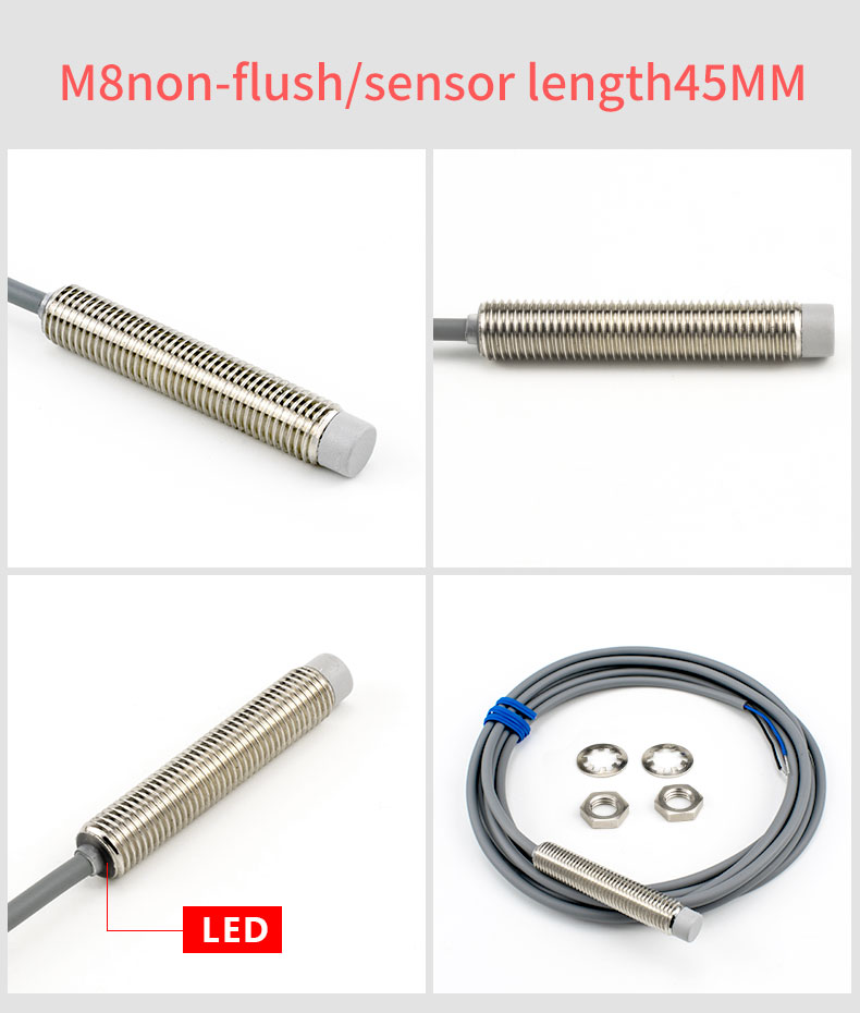 M8 Series Inductive Proximity Switch Sensor Waterproof Shockproof IP67