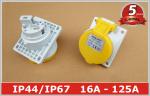 Angled Panel Mounted Industrial Power Socket switch 110V 16A IP44 3 Pin For