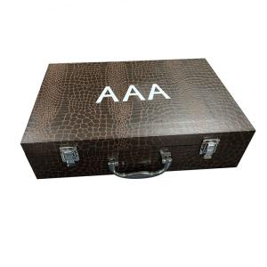 Wholesale Pu Leather Wine Box 4C UV Lamination Embossing Surface Finishing from china suppliers