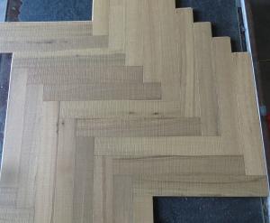 Wholesale White Oak Herringbone Engineered Parquet Flooring, smoked &amp; saw mark, color 03 from china suppliers