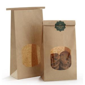 Wholesale Customized Kraft Bakery Bags With Window For Takeaway / Fast Food / Bakery Goods from china suppliers
