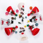 Handmade Felt Christmas Tree Ornaments , Christmas Gift Hat With Antlers