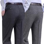 Drawstring Closure Men's Chinos Pants Trousers in Slim Fit Cotton Linen Plaid