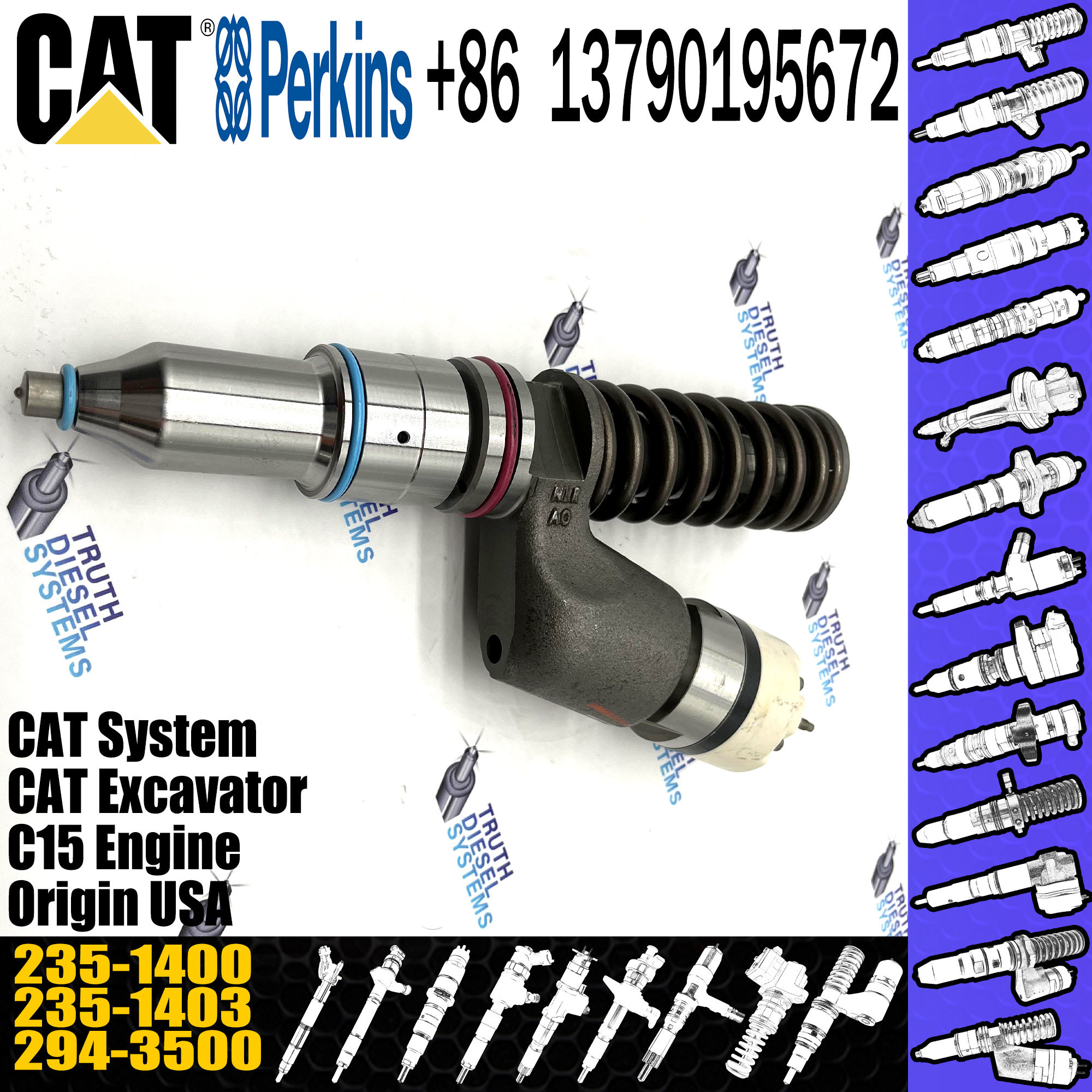 235-1400 Caterpillar Fuel Injector High Speed Steel Diesel Auto Parts