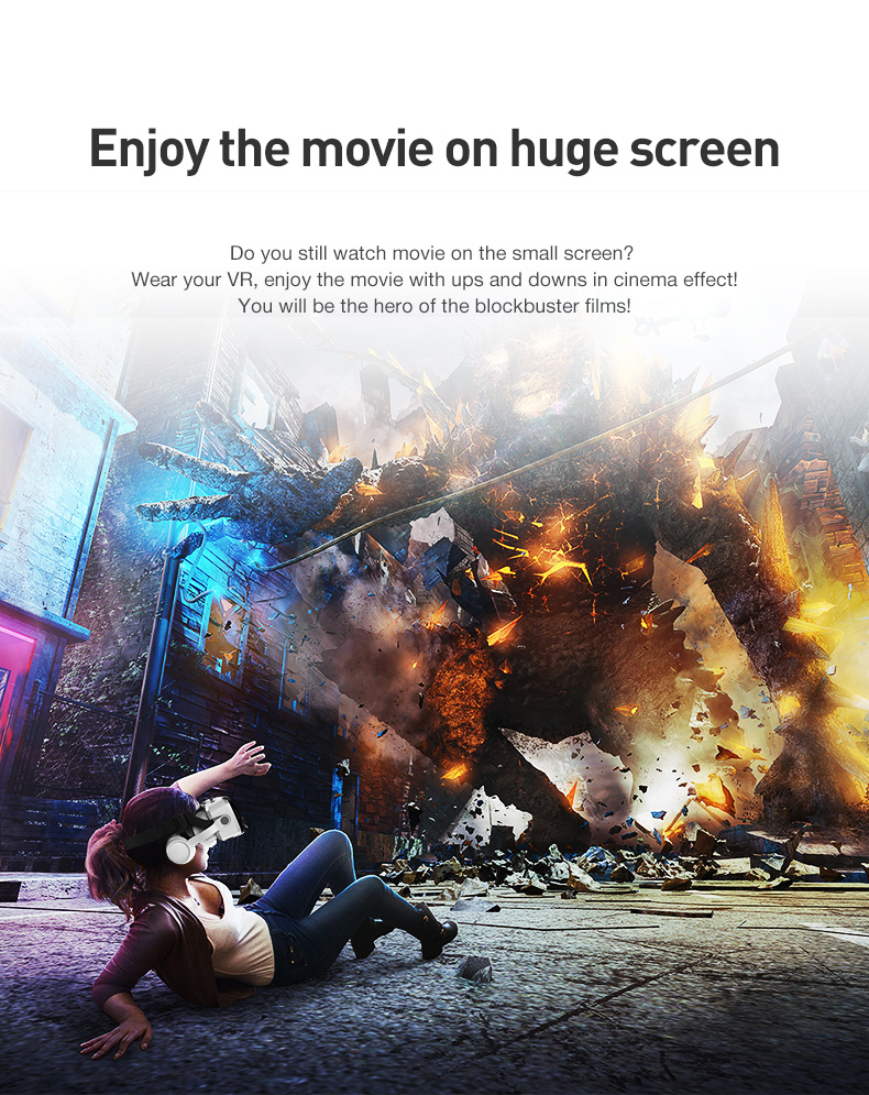 Wireless Headphones AR Headset for TV Movie Video Games Compatible IOS Android Virtual Reality Smart VR Box 3D Glasses Helmets