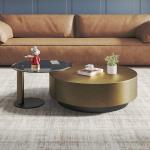 Stainless Steel Marble Combination Coffee Table No Storage