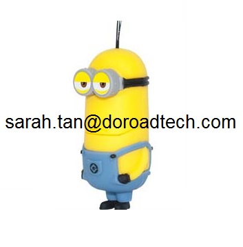 High Quality Real Capacity Cartoon PVC USB Flash Drives, Robot-shaped USB