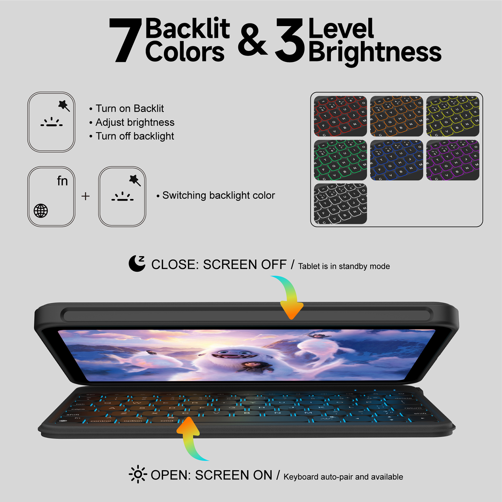 Laudtec Smart Layout Magnetic Keyboard Case for iPad Mini 6 7 Customize OEM ODM Wireless Scissor Keyboard for iPad Black