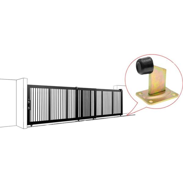 Silver Zinc Plated Accessories Cantilever Gate Stoppers With Black Rubber