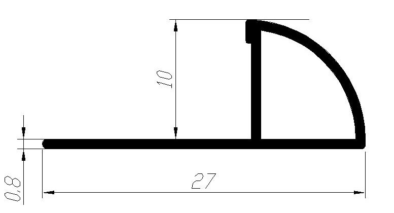 10mm Round Shape Tile Metal Edge Trim Aluminium 6063 Outside Corner