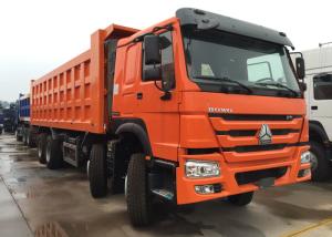 Wholesale Orange Sinotruk Howo Dump Truck 371 HP 12 Wheels LHD High Loading Capacity from china suppliers