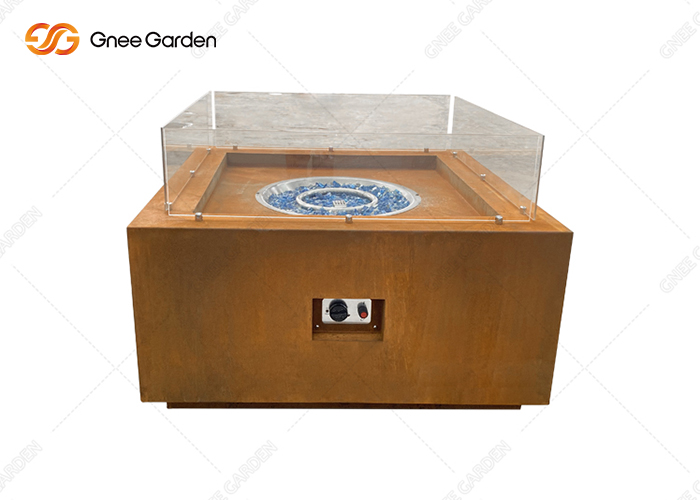 Outdoor Gas Heater  Square Fire Pit Table Gas Fireplace 