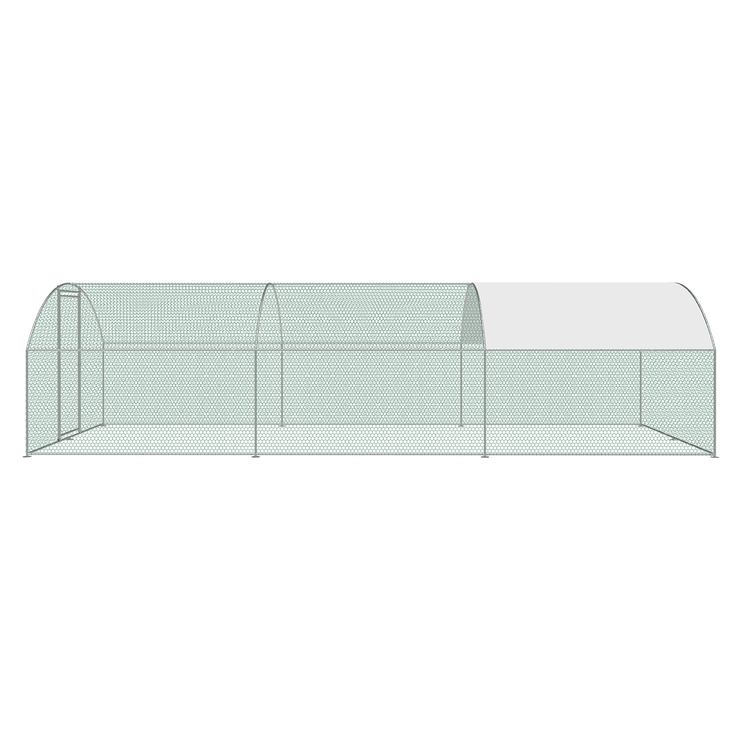 Galvanized Steel Pipe Round Top 5.6m Walk In Chicken Cage