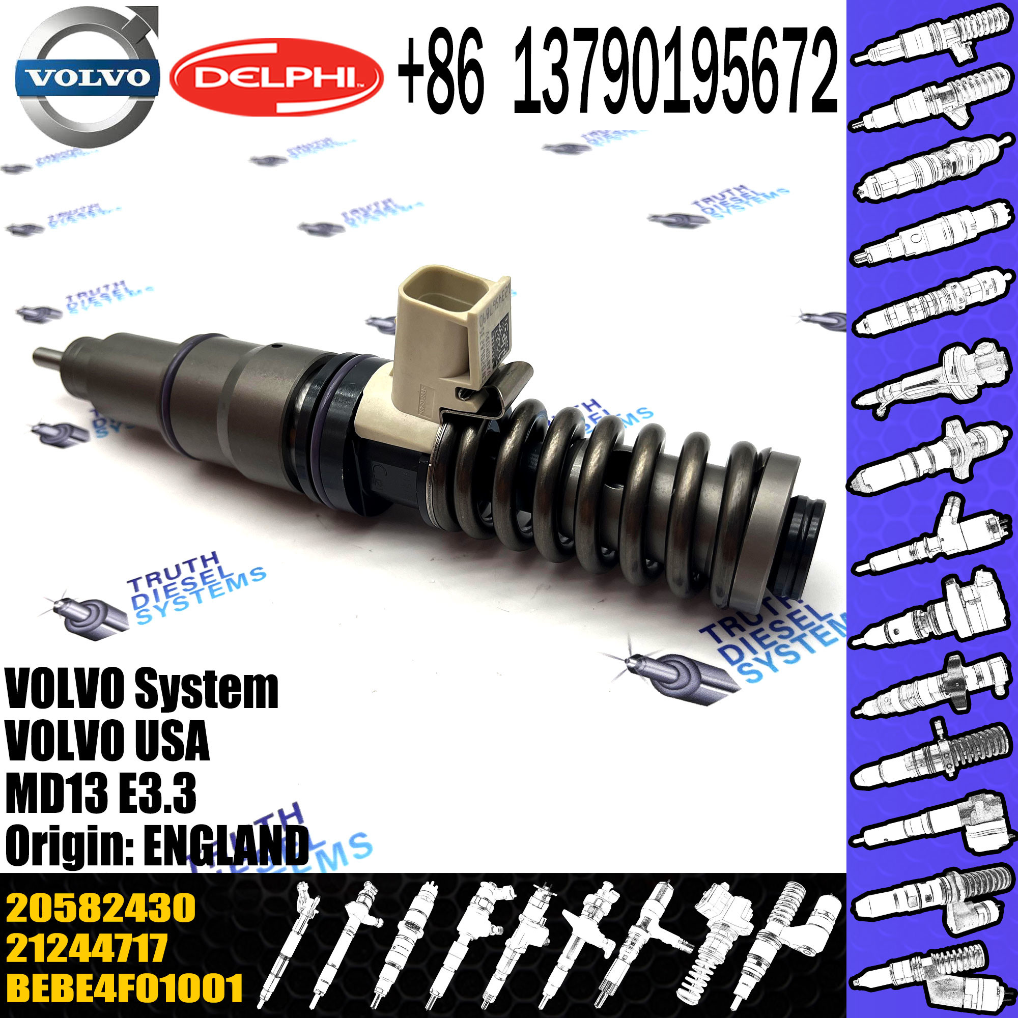 Fuel Injection System Unit Injector BEBE4F01001 20582430 For VOL MD13 US07